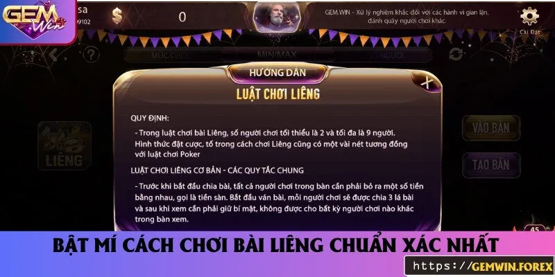 Các bước chơi Liêng chi tiết 