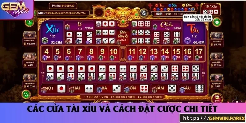 Tổng hợp 7 cửa cược cơ bản trong bộ môn tài xỉu trực tuyến