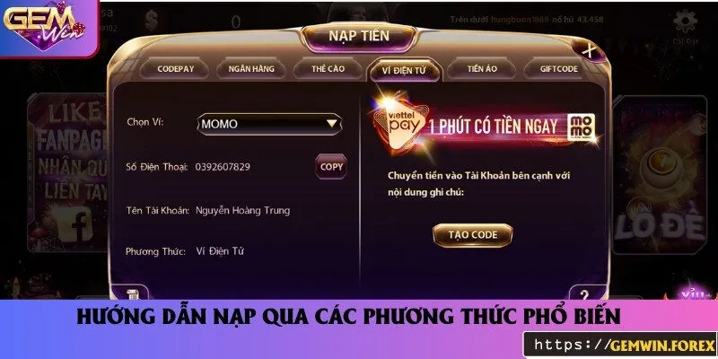 5 phương thức nạp vào tài khoản cổng game siêu nhanh