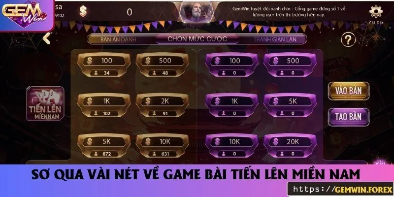 Giới thiệu tổng quan game bài Tiến lên miền Nam